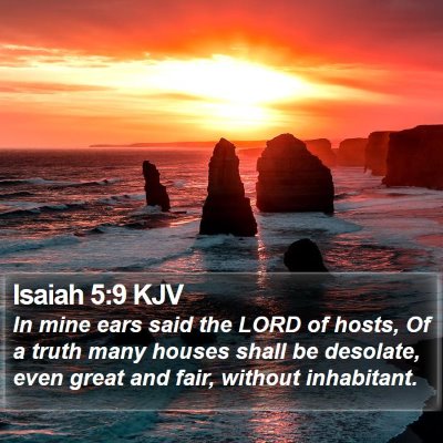 Isaiah 5:9 KJV Bible Verse Image