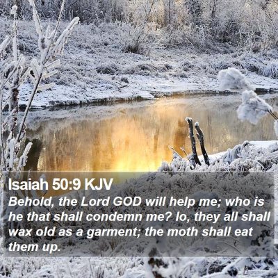 Isaiah 50:9 KJV Bible Verse Image