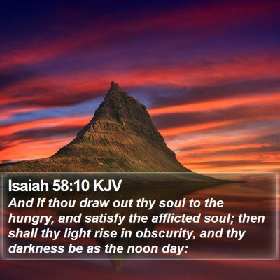 Isaiah 58:10 KJV Bible Verse Image