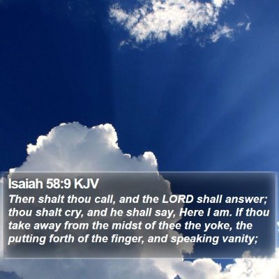 Isaiah 58:9 KJV Bible Verse Image