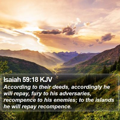 Isaiah 59:18 KJV Bible Verse Image