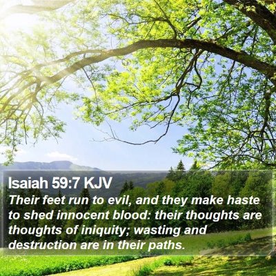 Isaiah 59:7 KJV Bible Verse Image