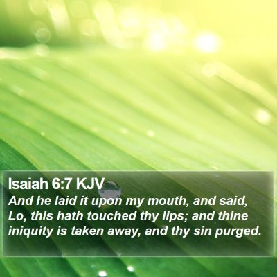 Isaiah 6:7 KJV Bible Verse Image