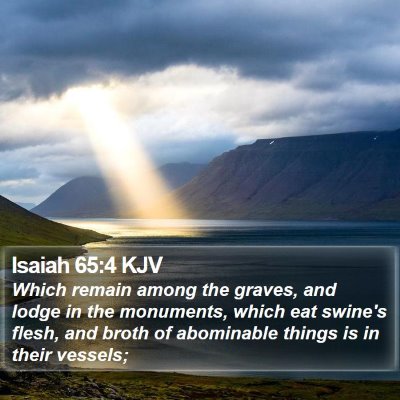 Isaiah 65:4 KJV Bible Verse Image
