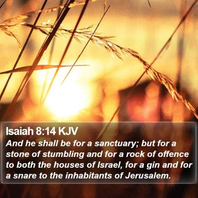 Isaiah 8:14 KJV Bible Verse Image