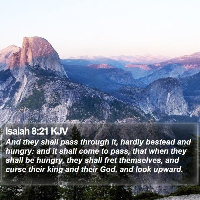Isaiah 8:21 KJV Bible Verse Image
