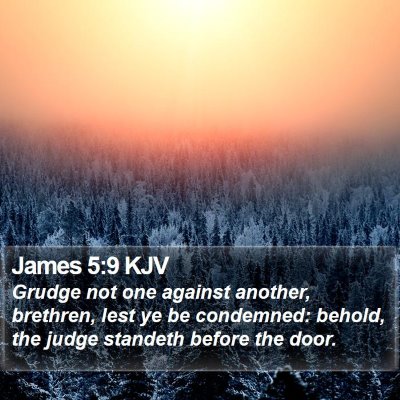 James 5:9 KJV Bible Verse Image