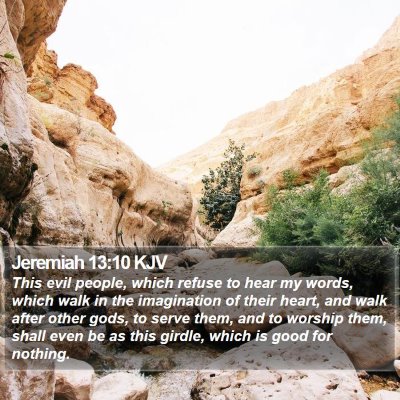 Jeremiah 13:10 KJV Bible Verse Image