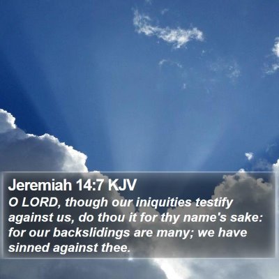 Jeremiah 14:7 KJV Bible Verse Image