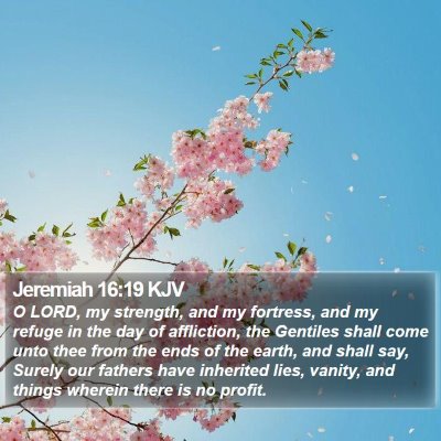 Jeremiah 16:19 KJV Bible Verse Image