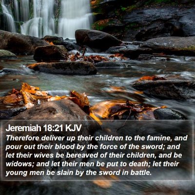 Jeremiah 18:21 KJV Bible Verse Image