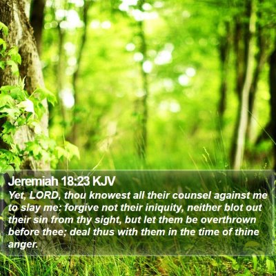 Jeremiah 18:23 KJV Bible Verse Image