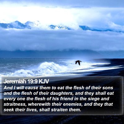 Jeremiah 19:9 KJV Bible Verse Image