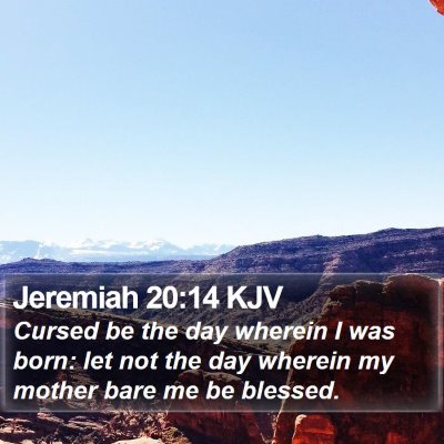 Jeremiah 20:14 KJV Bible Verse Image