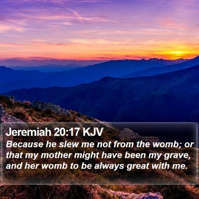 Jeremiah 20:17 KJV Bible Verse Image