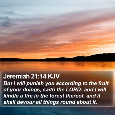 Jeremiah 21:14 KJV Bible Verse Image