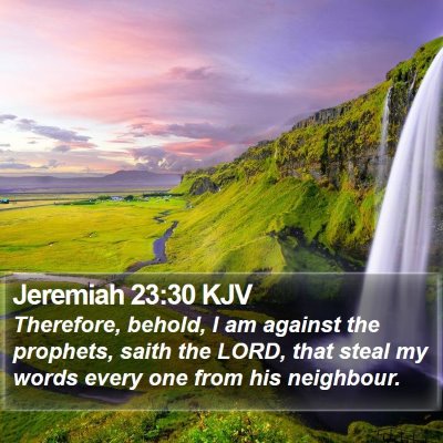 Jeremiah 23:30 KJV Bible Verse Image
