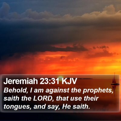 Jeremiah 23:31 KJV Bible Verse Image