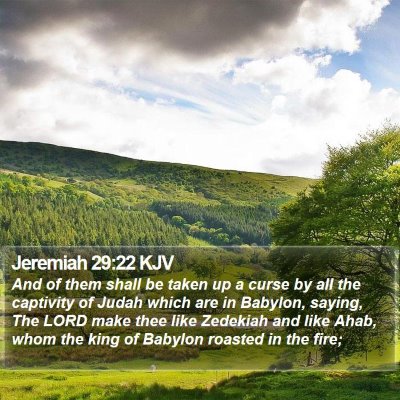 Jeremiah 29:22 KJV Bible Verse Image