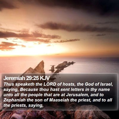 Jeremiah 29:25 KJV Bible Verse Image
