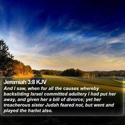Jeremiah 3:8 KJV Bible Verse Image