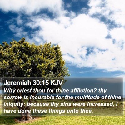 Jeremiah 30:15 KJV Bible Verse Image