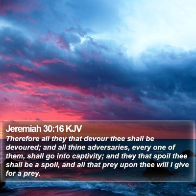 Jeremiah 30:16 KJV Bible Verse Image