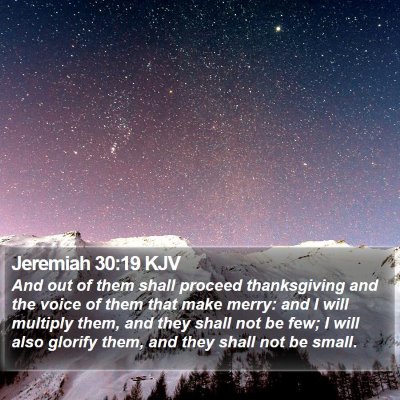 Jeremiah 30:19 KJV Bible Verse Image