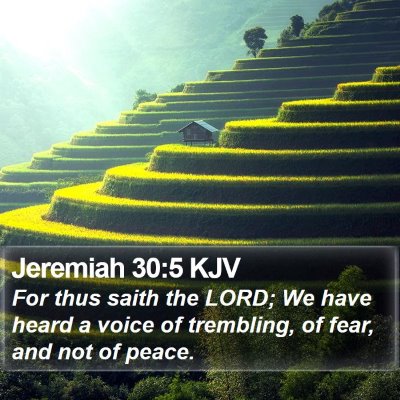 Jeremiah 30:5 KJV Bible Verse Image
