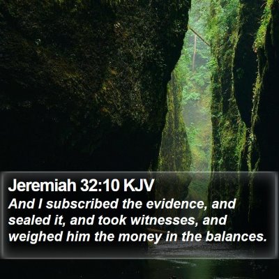 Jeremiah 32:10 KJV Bible Verse Image