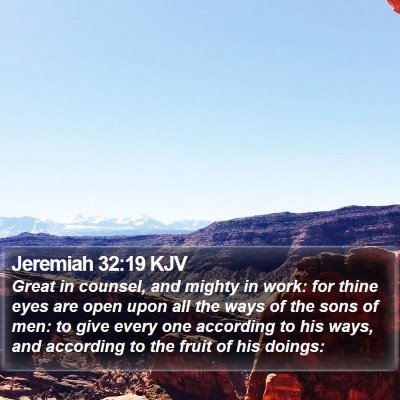Jeremiah 32:19 KJV Bible Verse Image