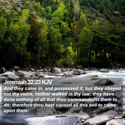 Jeremiah 32:23 KJV Bible Verse Image