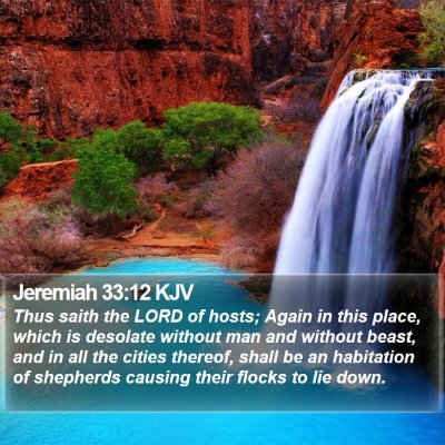 Jeremiah 33:12 KJV Bible Verse Image