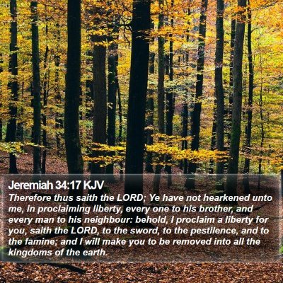 Jeremiah 34:17 KJV Bible Verse Image