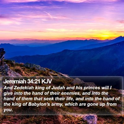Jeremiah 34:21 KJV Bible Verse Image