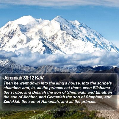 Jeremiah 36:12 KJV Bible Verse Image