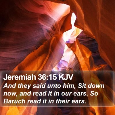 Jeremiah 36:15 KJV Bible Verse Image