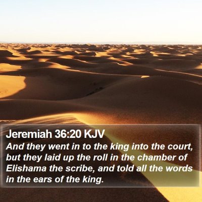 Jeremiah 36:20 KJV Bible Verse Image