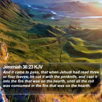 Jeremiah 36:23 KJV Bible Verse Image