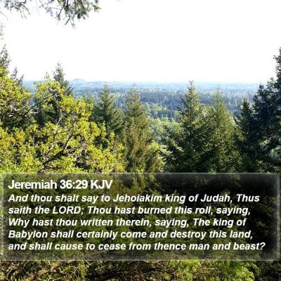 Jeremiah 36:29 KJV Bible Verse Image