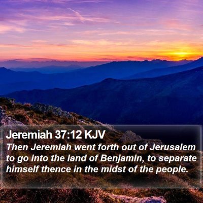 Jeremiah 37:12 KJV Bible Verse Image
