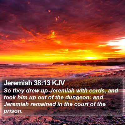 Jeremiah 38:13 KJV Bible Verse Image