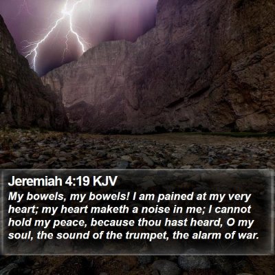 Jeremiah 4:19 KJV Bible Verse Image