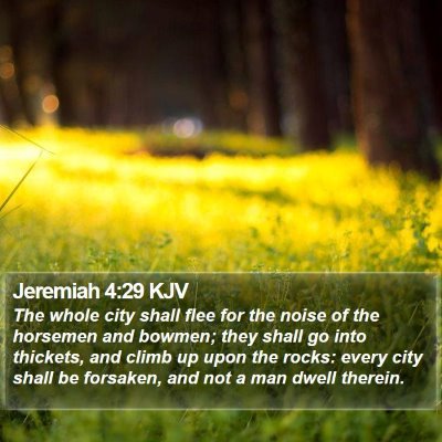 Jeremiah 4:29 KJV Bible Verse Image