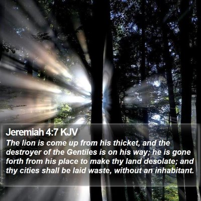 Jeremiah 4:7 KJV Bible Verse Image