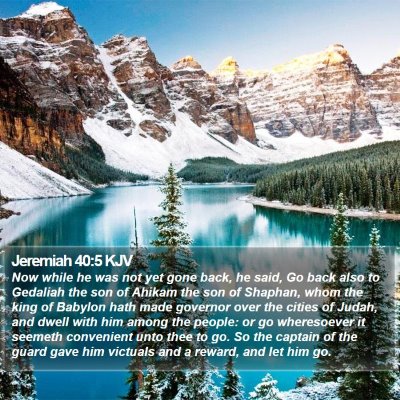 Jeremiah 40:5 KJV Bible Verse Image