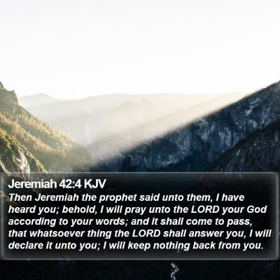 Jeremiah 42:4 KJV Bible Verse Image