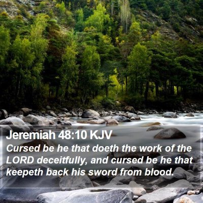 Jeremiah 48:10 KJV Bible Verse Image
