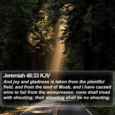 Jeremiah 48:33 KJV Bible Verse Image