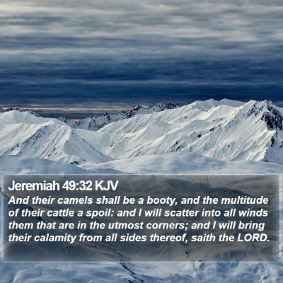 Jeremiah 49:32 KJV Bible Verse Image